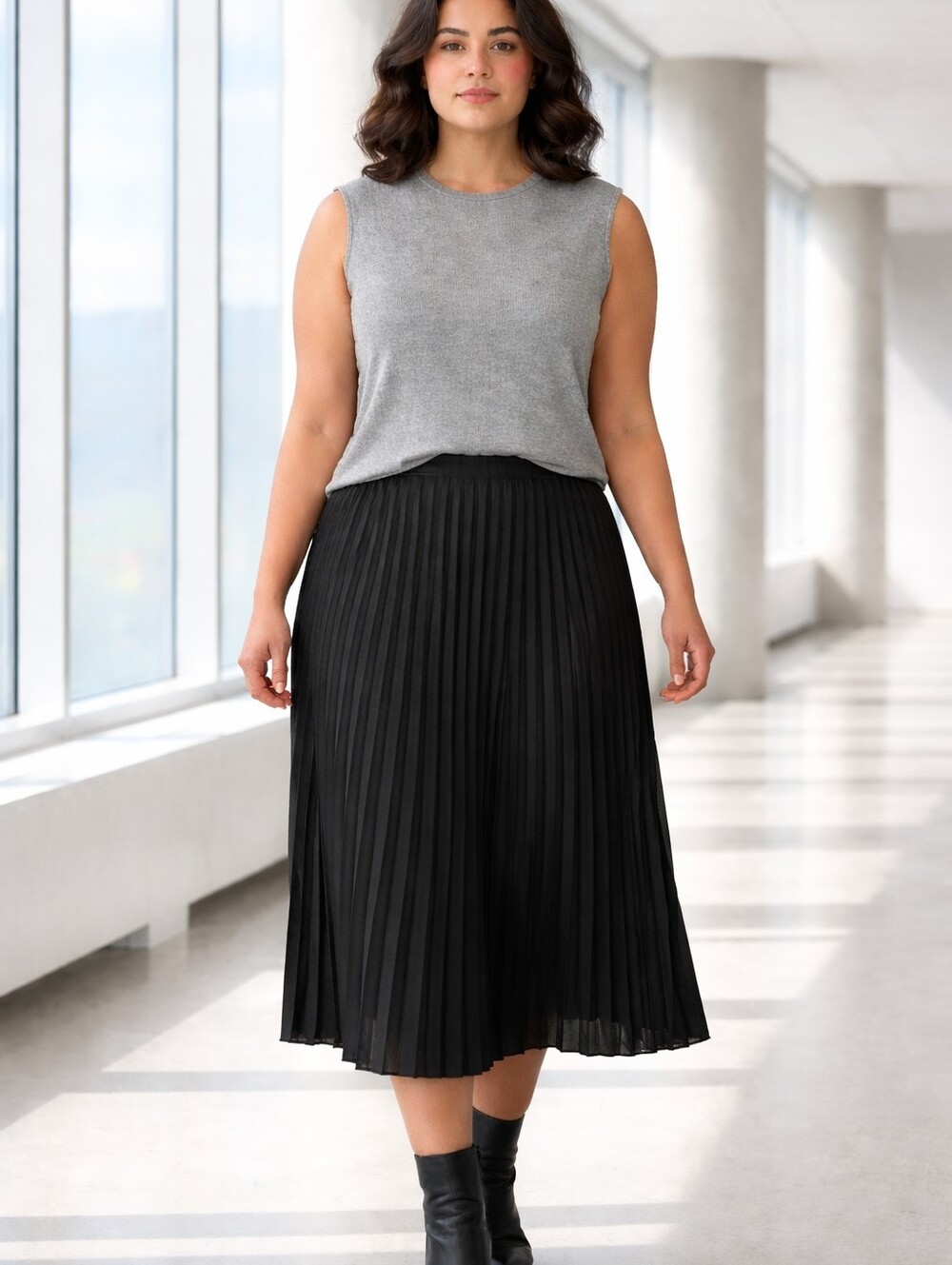 Mendocino Woman 3X 100% Cashmere Gray Sleeveless Sweater Tank Plus Size 0025
